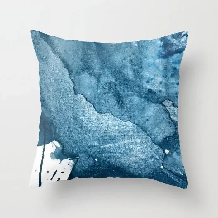 Fashion Abstract Blue Pillowcase Car Pillow Sofa Cushion Cover