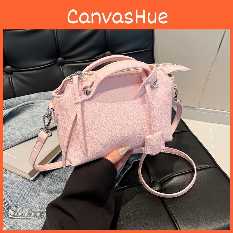 Solid Color Boston Tote Handbag Women Single Shoulder Crossbody Bag Fashion