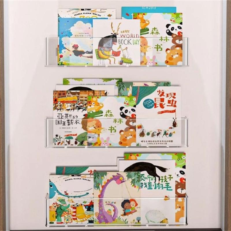 Pet Material Acrylic Book Display Stand Versatile Acrylic Wall Mount Magazine Holder Easy to Clean Book Support Holder