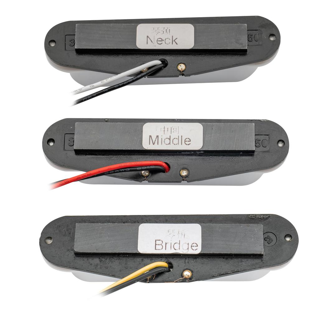 Wilkinson Vintage Staggered Ceramic Guitar Pickups of for Stratocaster Electric White 60's (Pack 3) Guitars,