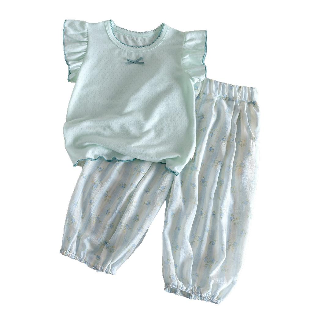 Girls Summer Sweet Cute Short Sleeve T Shirt Two Piece Set Baby Fashionable Casual Outfit For Kids