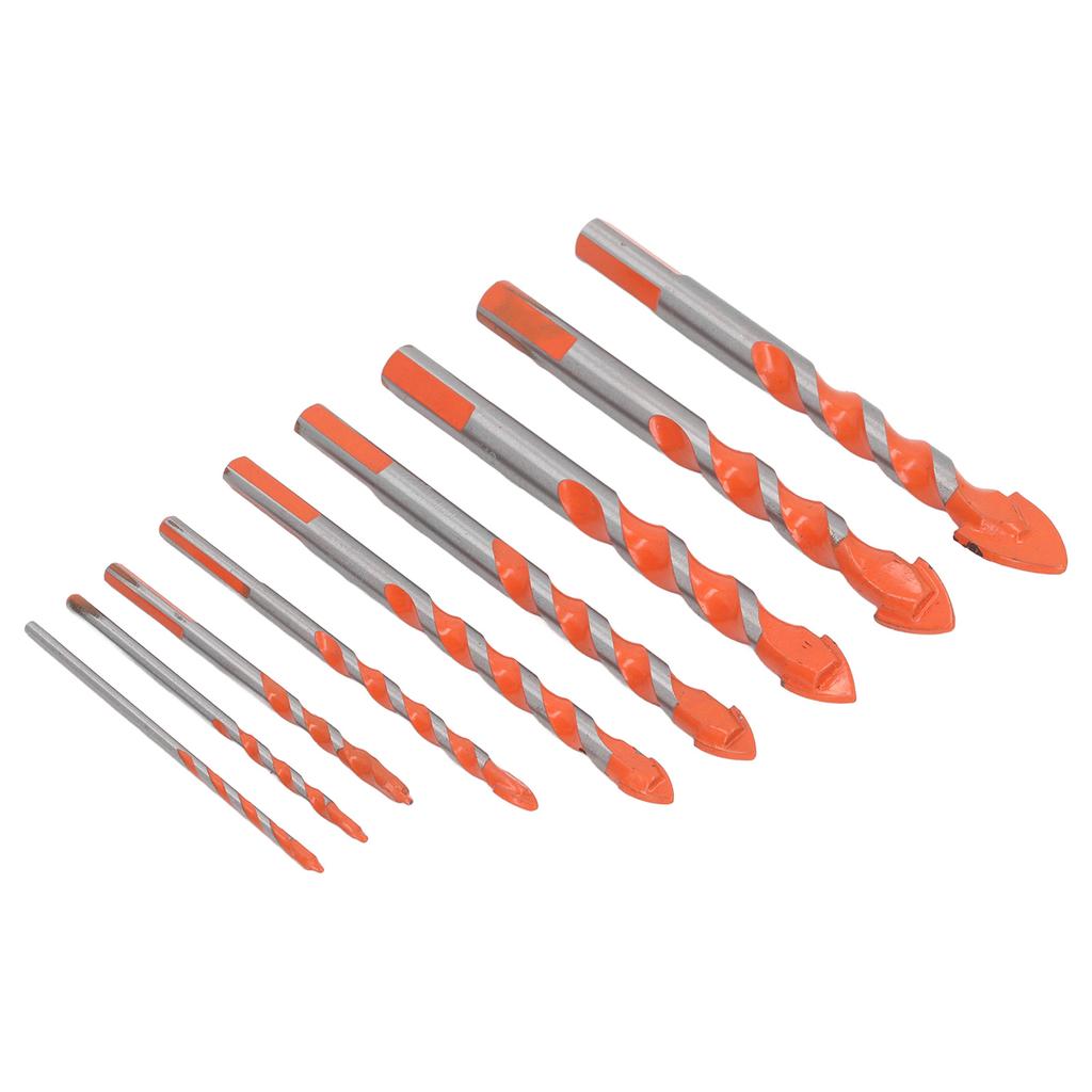 9Pcs Masonry Drill Bits Set Cemented Carbide Industrial Strength Carbide Tip for Wood Ceramic Tile