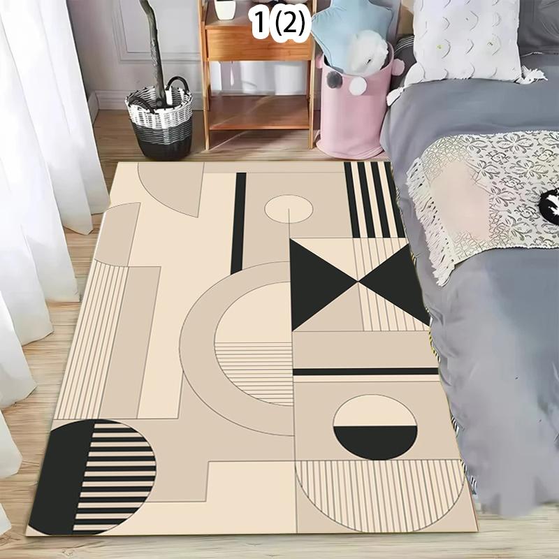 

Retro Geometric Shapes Area Rug Modern Washable Non-Slip Carpet Floormat for Living Bedroom Nursery Kids Playroom Nordic Simple 40x60CM