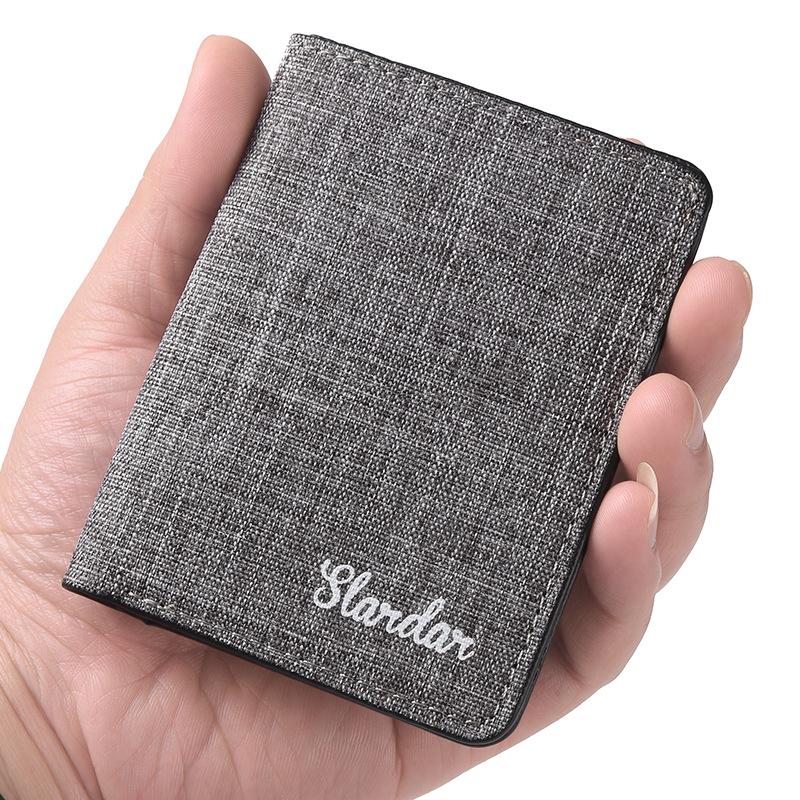 Ultrathin Men's Canvas Wallet - Compact Driver's License and Card Holder