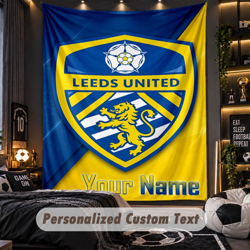TapestryLeeds United Custom Name Text Personalized Wall Hanging Tapestry Home Wall Decor