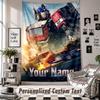 Wall Hanging Tapestry With Custom Name & Text, Transformers Decorative Tapestry For Bedroom
