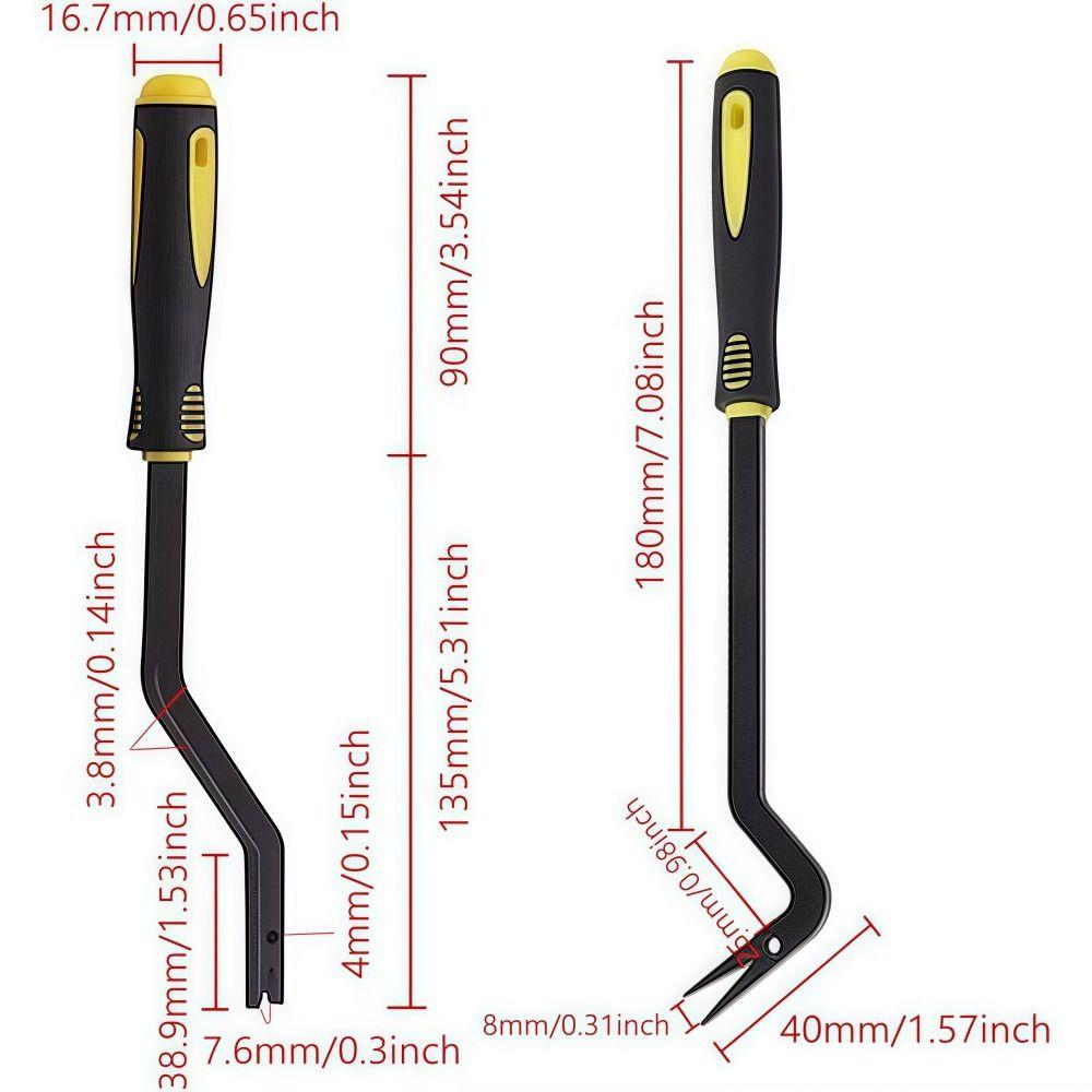 MultiPurpose Car Roof Handle Removal Tool Scratch-resistant Anti-slip Vehicle Clip Removal Hook Long Handle Steel Handle Pry Bar