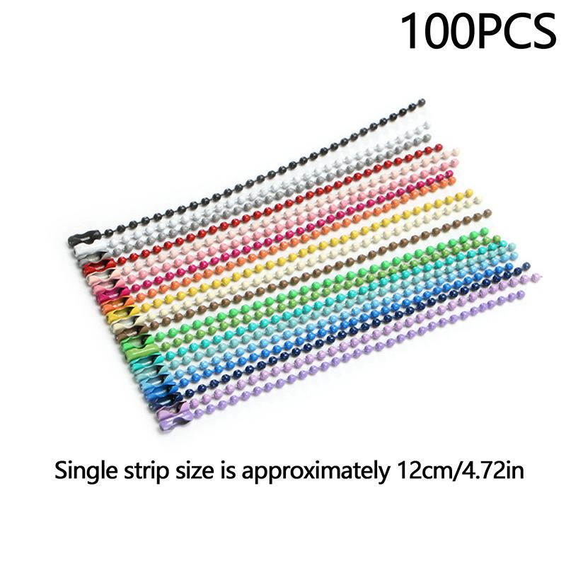 100 buc. Lanțuri de mărgele cu bile se potrivesc cu lanț cheie pentru păpuși, etichetă, conector pentru etichete de mână, pentru accesorii pentru fabricarea de bijuterii, brățări