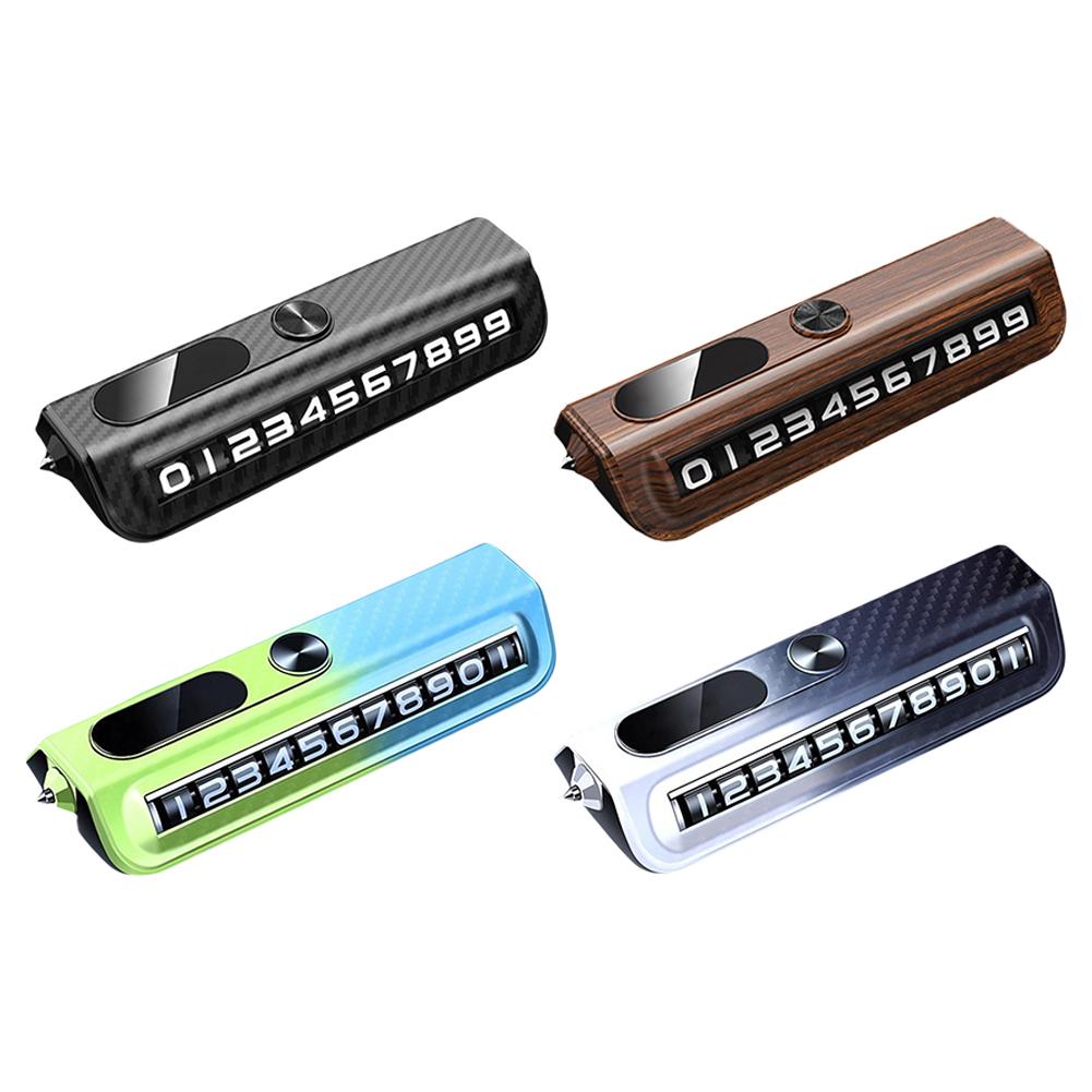 2-in-1 Safety Window Breaker Parking Number Plate Car Parking Phone Number Plate Temporary Parking Number Plate Car Interior