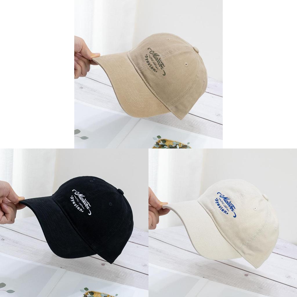 Vintage Japanese Wash Cotton Baseball Cap With Embroidery For Casual Men
