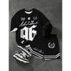 2 Stück Kinderkleidung Jungen Fußball-Outfit Schwarz Gelb Fußballtrikot Shorts Set, Leichte Sportkleidung für das Training