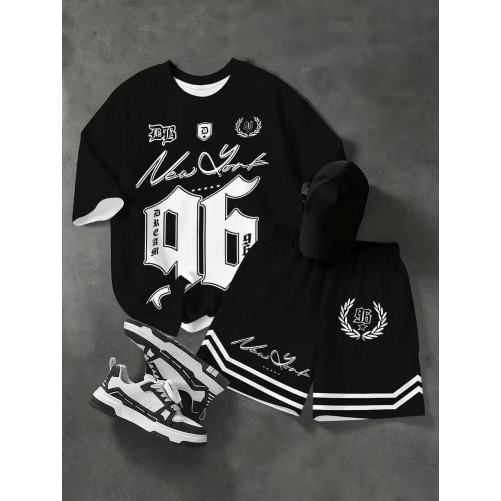 2 Stück Kinderkleidung Jungen Fußball-Outfit Schwarz Gelb Fußballtrikot Shorts Set, Leichte Sportkleidung für das Training