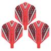 Cuesoul Dart Flight Standard Shape Heat Transfer Red Base Silver Black Pattern Set of 3 CS-AK4+3-2