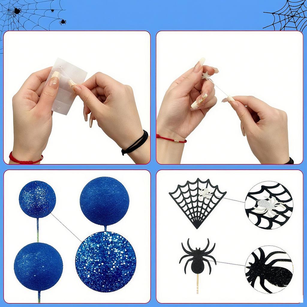 36 Pcs Festive Cake Tops - A Selection Of Festive Party Cupcake Decorations,Spider Cake Decoration,  Party, Birthday Party, Cupcake Decoration