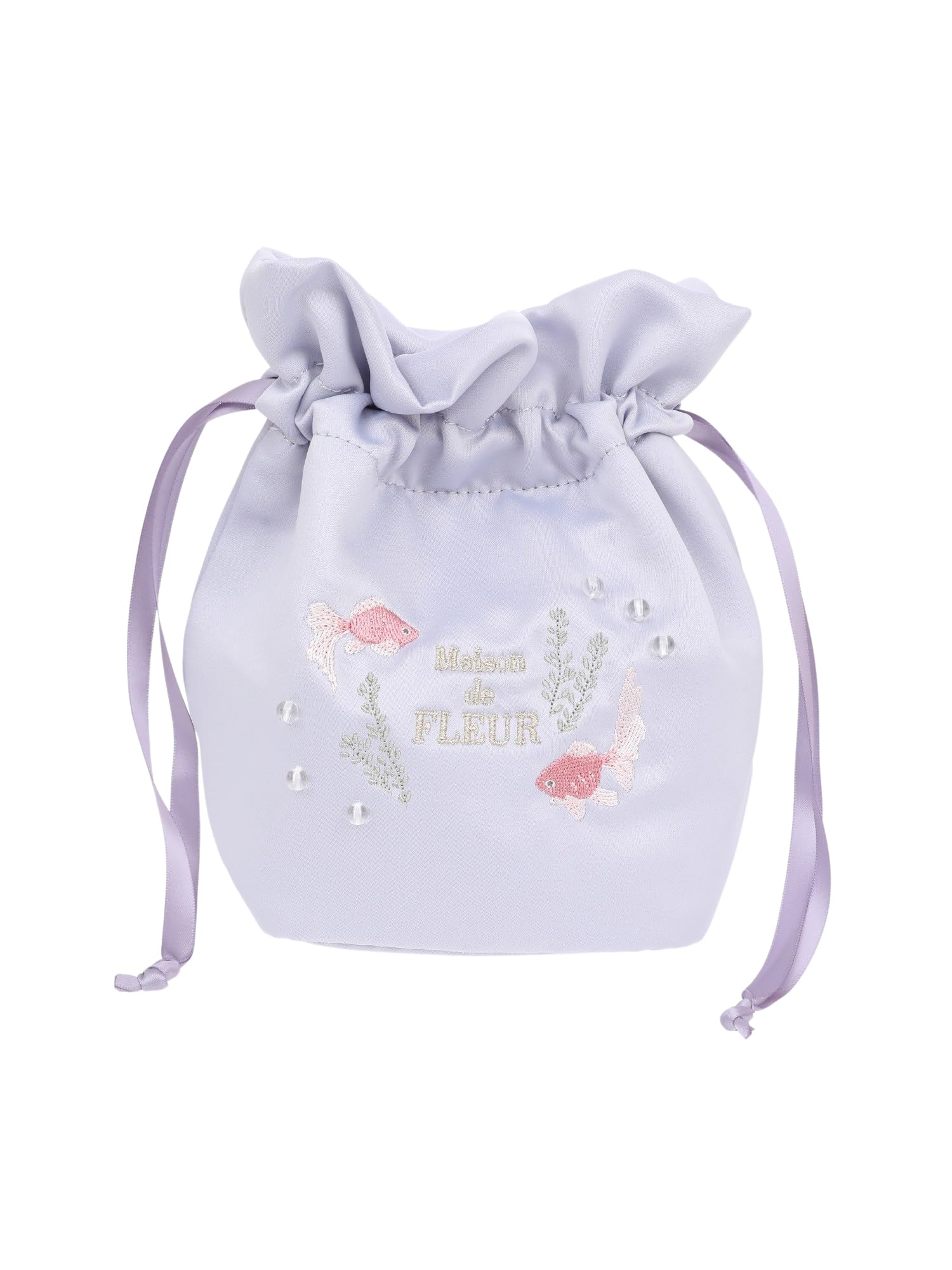 Женская сумка-мешок Maison de Fleur с рисунком золотой рыбки, цвет ледяной синий
