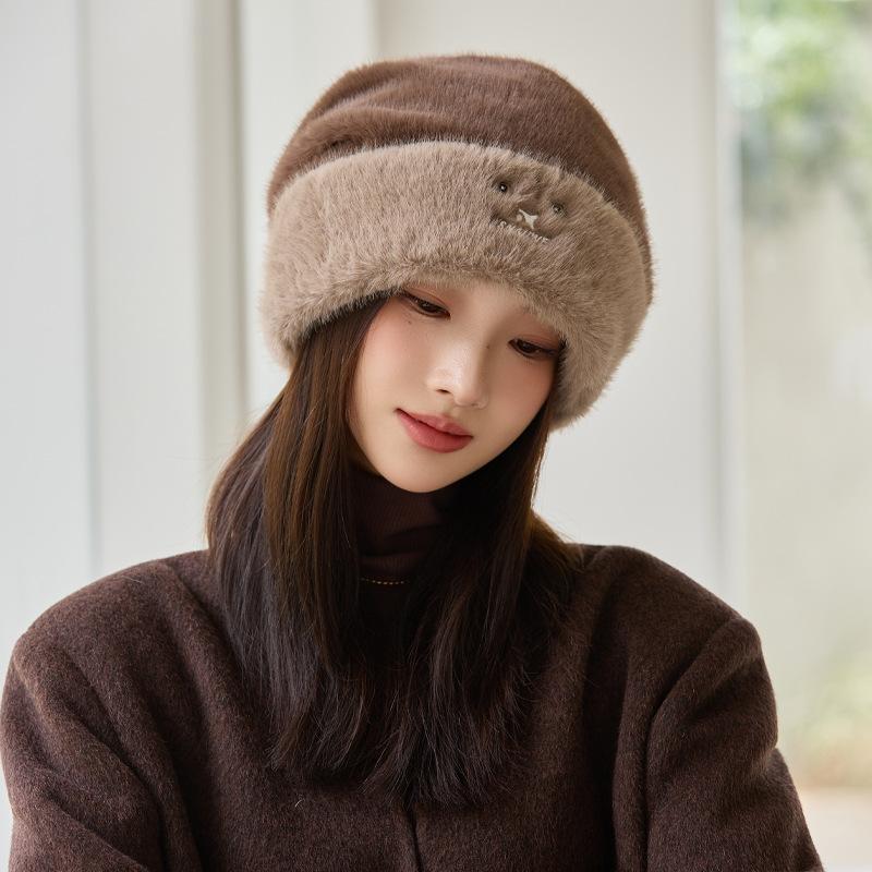 Women Outdoor Fashion Fur Hat Warm Windproof Head Cap Faux Fur Hats Travel Ear Hat