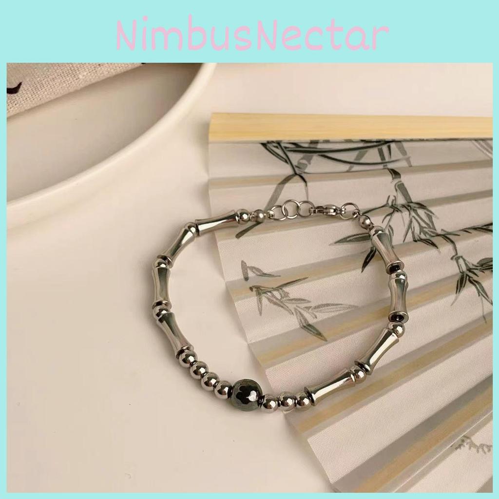 Stylish Unisex Titanium Steel Bracelet Sophisticated Bamboo Design
