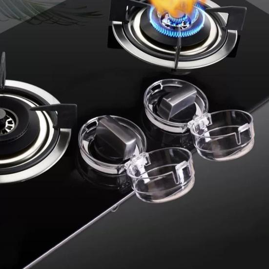 2/3/4Pcs Transparent Stove Knob Safety Cover Heat Resistant Dustproof Baby Proof Universal Kitchen Oven Lock Gas Stove Knob Safety Guard Protector