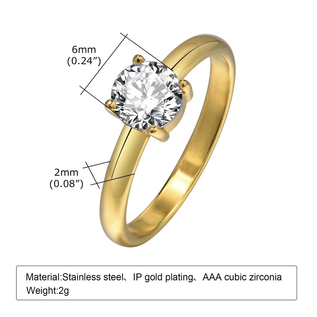 Chic Black White CZ Stone Wedding Rings for Women, Dainty Gold Color Stainless Steel Engagement Bands Ring Anniversary Jewelry