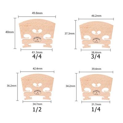 Violin Bridge Maple Full Size 4/4,3/4,1/4,1/2,1/8,1/10,1/16