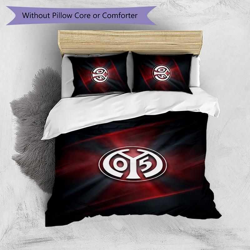 Mainz FC Printed 3PCS Bedding Set Breathable Duvet Cover with Pillowcases Decorative Bed Linen for Bedroom Home