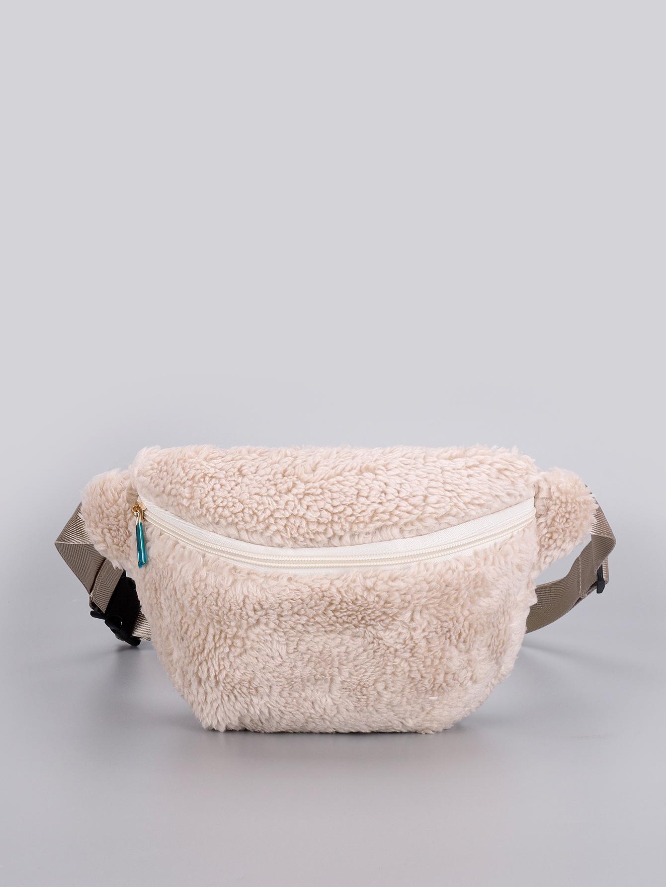 Новая плюшевая сумка кроссбоди новая волна женской вместительной сумки-сэндвича более модная сумка на плечо 23*8*15cm