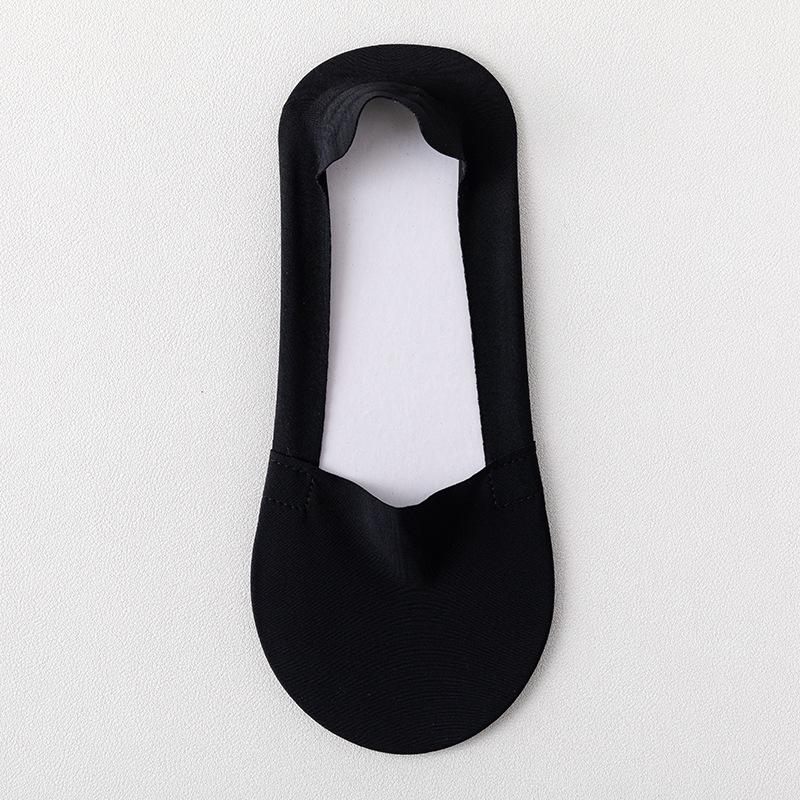 5 Perechi de Șosete Invizibile de Vară Subțiri cu Talpă de Bumbac, Mătase de Gheață Răcoroasă, cu Gură Joasă