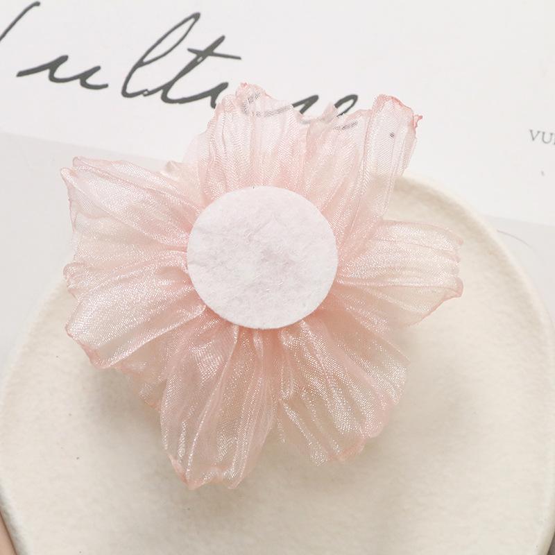 Decorative Organza Fabric Flower DIY Jewelry Accessories Soft Touch for Wedding Bridesmaid Party Hair Clip Making