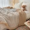 Ins Jacquard Solid Color Thick Rabbit Fur Blanket for Winter Nap Sofa Cover