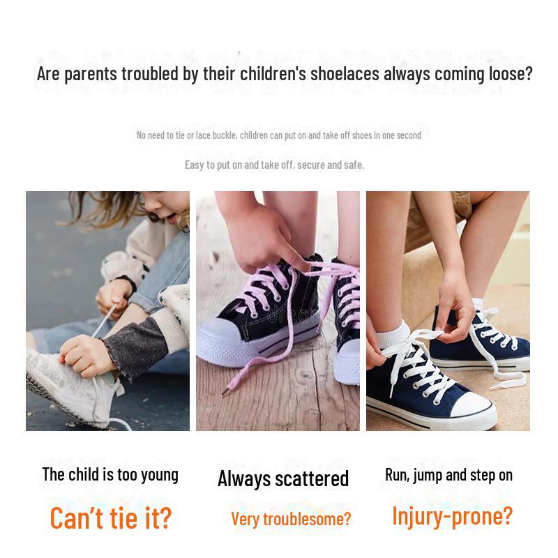 Fashion Lazy Shoelace-Free Spring Buckle for Kids