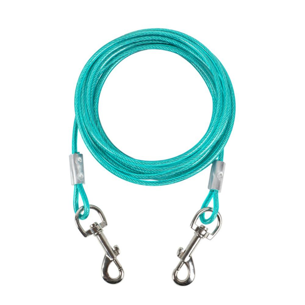Pet Traction Rope Dog Rope Dog Chain Iron Chain Double Head One Drag Two Wire Rope Dog Pile Bolt Dog Rope Fixing Rope