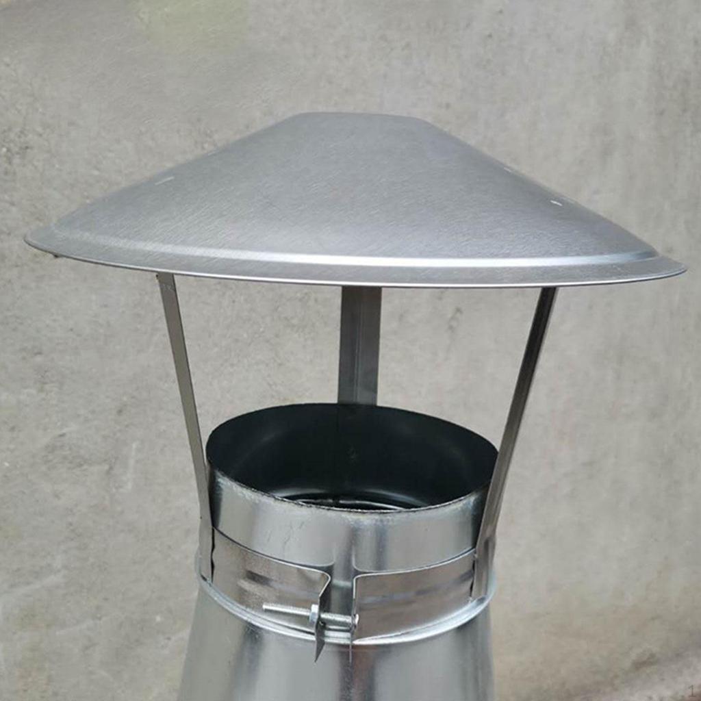 Chimney Pipe Cap Replacement Rain Cover Stainless Steel Roof for Fireplace Air Vent Exhaust