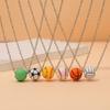 Baseball Short Pendant Necklace Basketball Football Volleyball Ball Pendant Chain Necklace Fashion Jewelry for Fan of Ball ames