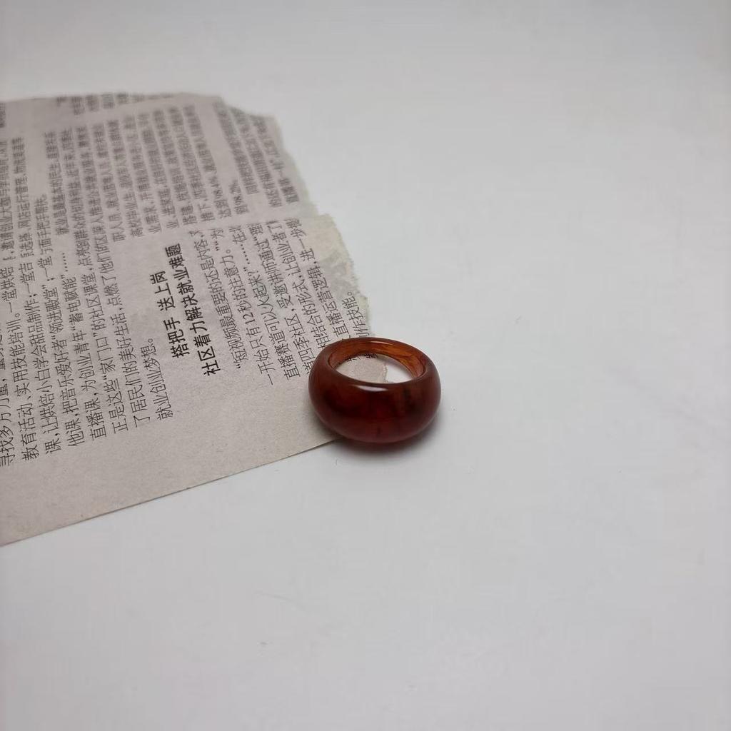 Glossy Transparent Resin Rings Set For Women Mix Color Simple Personality Jewelry Party Gifts