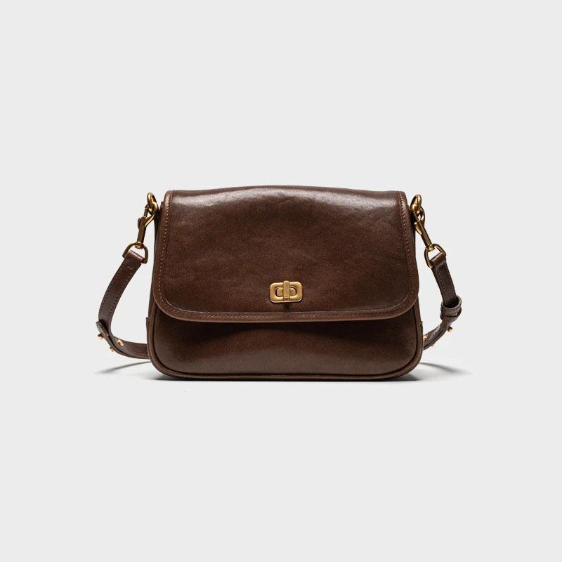 

Top-grain Leather Fashionable and Versatile Small Square Bag, Vegetable-tanned Single-shoulder Leather Crossbody Women s Bag, Versatile Armpit Bag