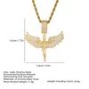 European 3D Diamond Angel Wing Pendant Unisex Hip Hop Sweater Chain