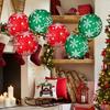Snowflake Paper Lantern Red Green Christmas Hanging Round Lantern Decoration for Indoor Outdoor Decor Holiday Party Supplies