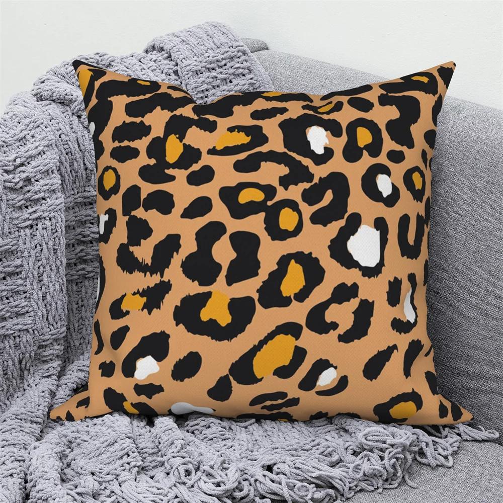 Decorative Throw Pillowcase  Sofa Car Living Room Decoration Leopard Cushion Cover