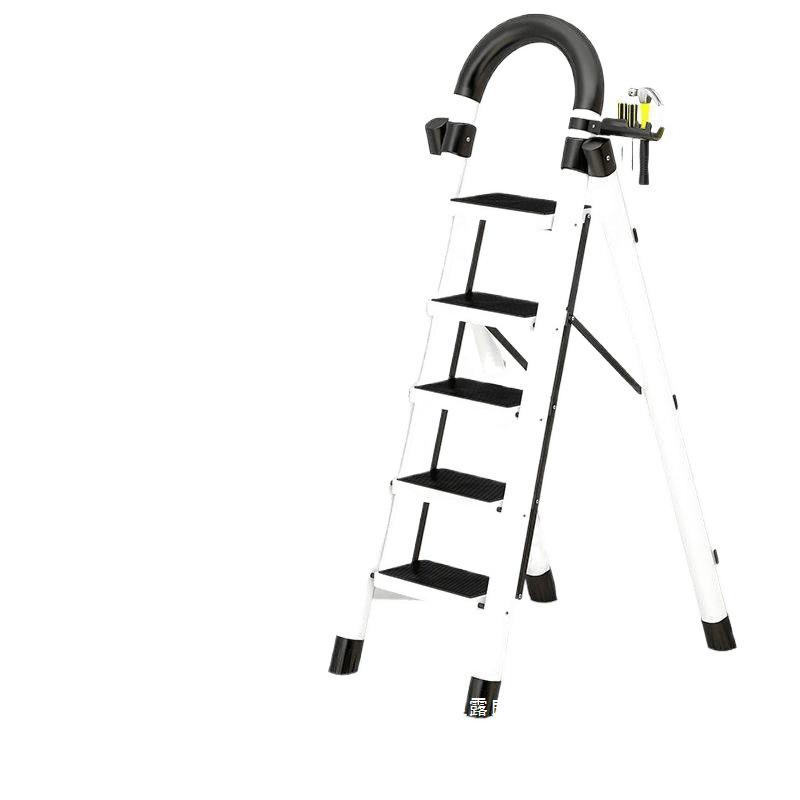 Niemiecka Bardzo Gruba Stal Węglowa Składana Drabina Stopniowa A-Frame Teleskopowa Wielofunkcyjna Wewnętrzna