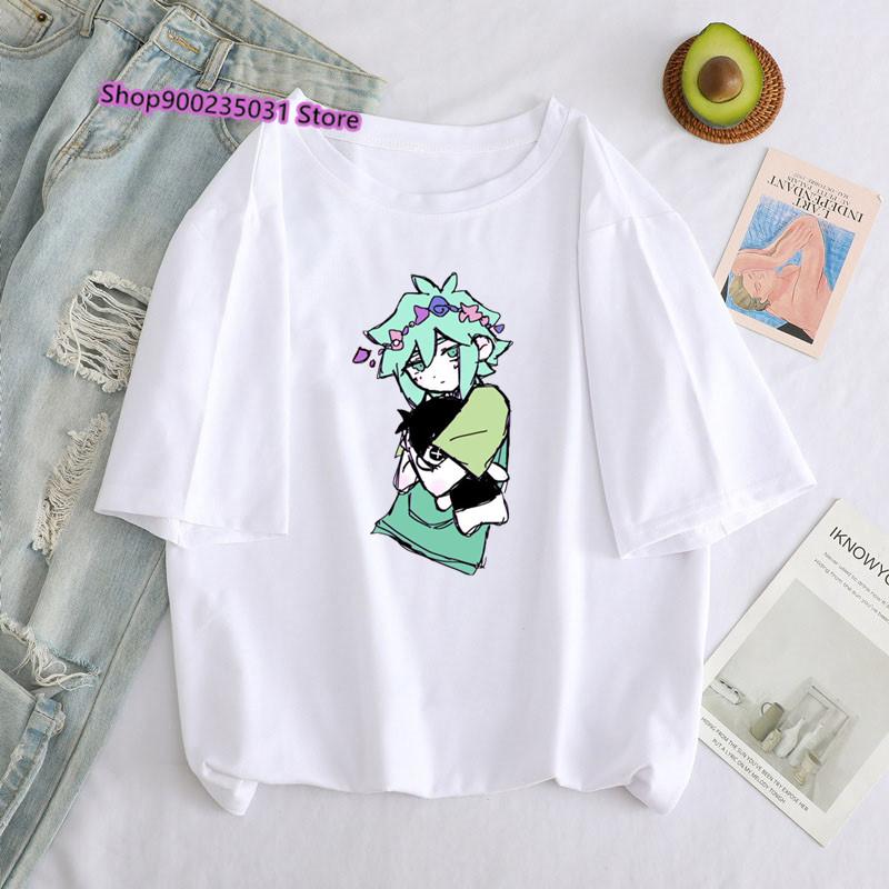 Tričko pro ženy Letní topy Omori Oblečení Ženy Potisk Estetické Streetwear Tričko Ulzzang Tričko Tumblr Omori Dámské