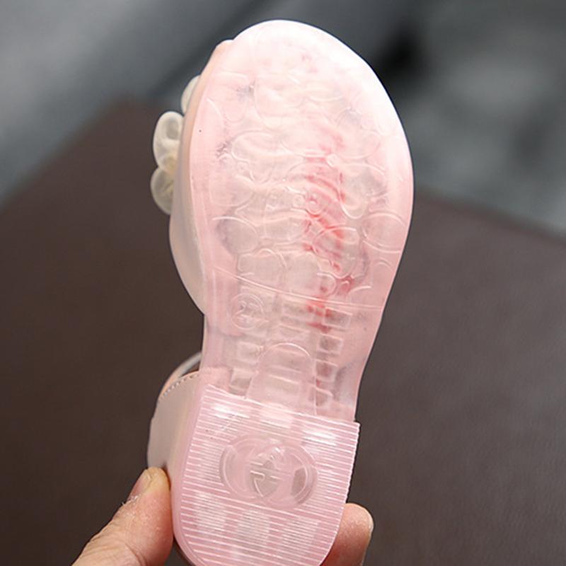 Children Girls Casual Cute Princess Style Pearl Flower Design Fish Mouth Sandals