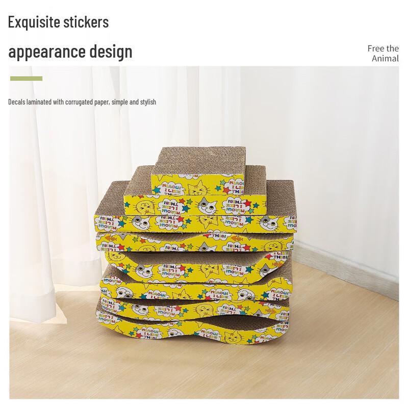Fengge Tu Corrugated Cat Scratch Board & Bed with Catnip
