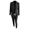 Women 2 Pieces Elegant Slim Fit Jacket Formal Office Work Pant  Lapel Coat Set