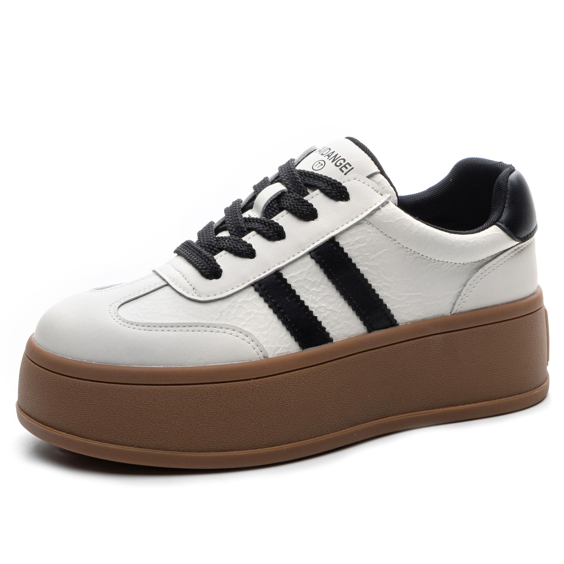 

Leather trend versatile platform training white shoes women 2025 spring new Internet celebrity explosion casual board shoes women 40