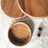 Walnut Tray Japanese Style Home Living Room Hotel Tableware Dim Sum Plate Cup Creative Round Wooden Tray