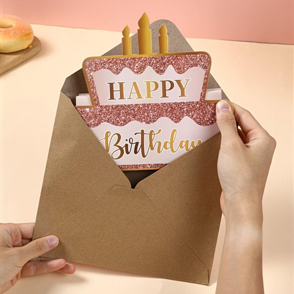 Surprise Money Birthday Card Gold-stamped Birthday Cash Holder Birthday Money Box For Kids Teens