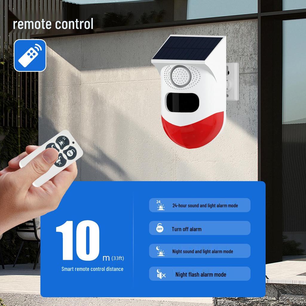 Solar Siren Animal Repeller: Sound & Light Wild Boar Alarm Device