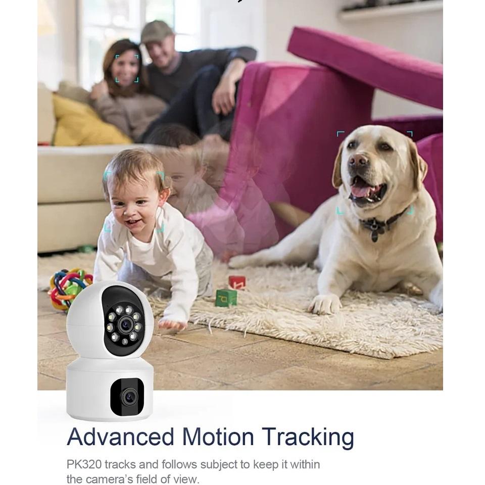 IP CCTV Camera Dual Lens Fhd Indoor Home Security Surveillance Camera Two Way Audio Wireless Baby Monitor  PTZ Security Camera
