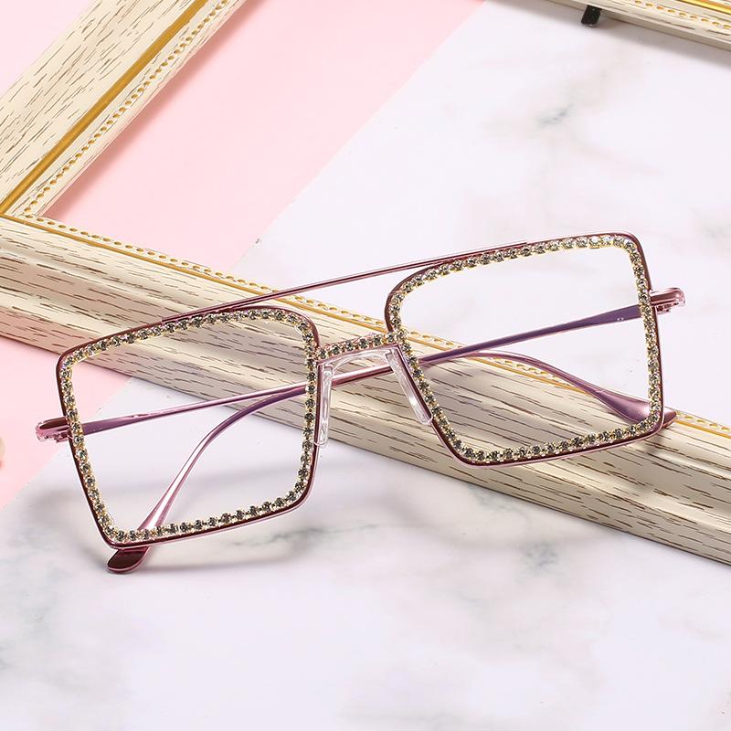 2020 Popular Women'S Handmade Rhinestone Flat Glasses, Metal Glasses, Quality Retro Sunglasses