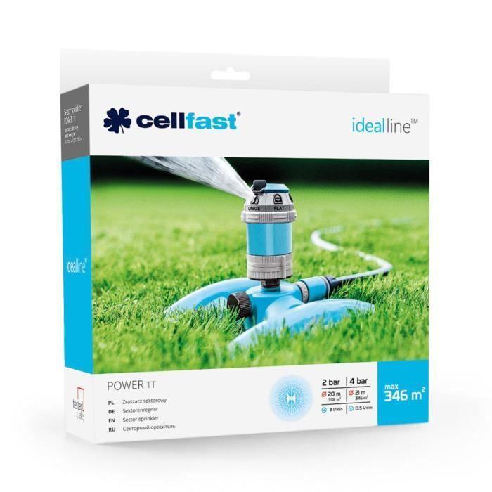 Arroseur de secteur - CELLFAST - POWER IDEAL 52-066 - 6 fonctions - Réglage du flux - Plastique de qualité